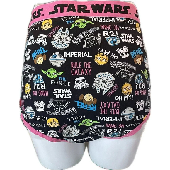 Disney 1 Icons & Statement Star Wars Print Logo Waistband Cotton Cheeky Panties - Picture 4 of 6